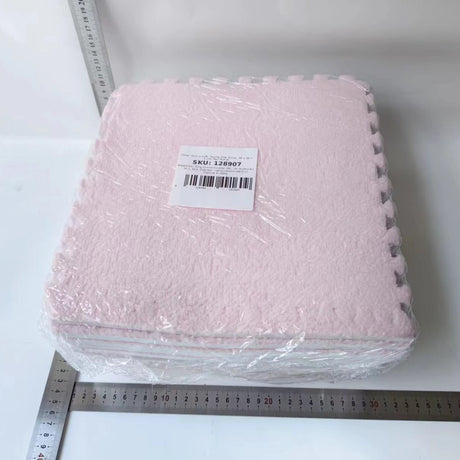 Set 10 Piese Covor tip Puzzle, Vivimall, Spuma EVA, Pufos, 30 x 30 x 1 cm, Roz Pudrat - vivimall.ro