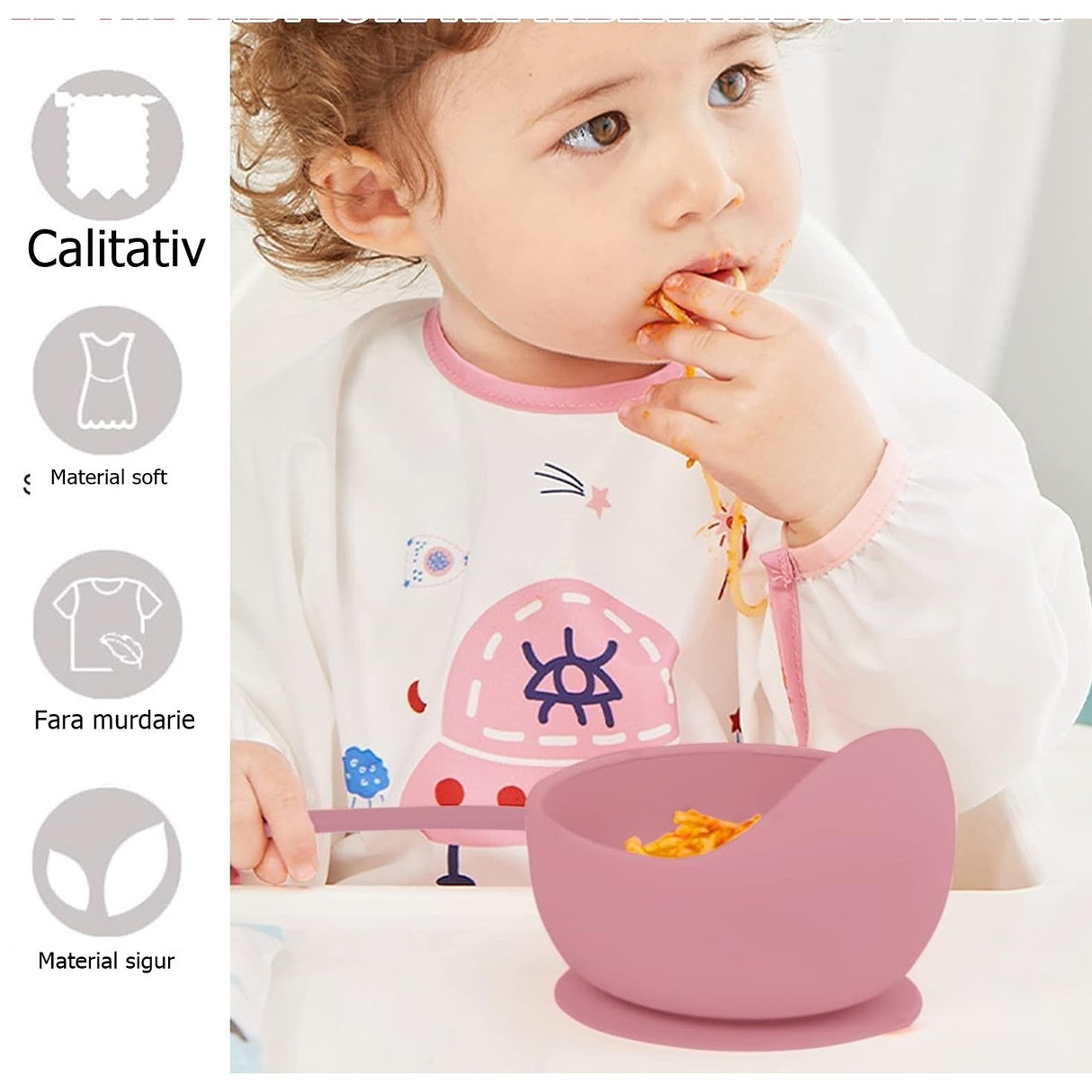 Set Hranire Bebelusi, Antialunecare si Ergonomic | HappyKid - vivimall.ro