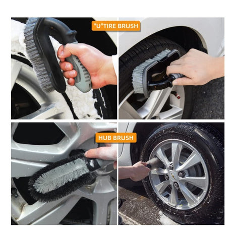 Set 10 piese pentru spălat auto, perii și lavete | AutoClean - vivimall.ro