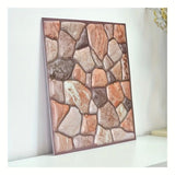 Set 10 Placi Tapet 3D, Vivimall, 30 x 30 cm, din PVC, Tip Piatra, Suprafata acoperita 0.9 mp, Autoadeziv, Caramiziu - vivimall.ro