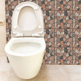 Set 10 Placi Tapet 3D, 30 X 30 Cm, Din Pvc, Tip Piatra, Suprafata Acoperita 0.9 Mp, Autoadeziv, Caramiziu - vivimall.ro