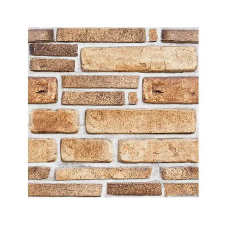 Set 10 Placi Tapet 3D, Vivimall, 30 x 30 cm, din PVC, Tip Piatra, Suprafata acoperita 0.9 mp, Autoadeziv, Bej - vivimall.ro