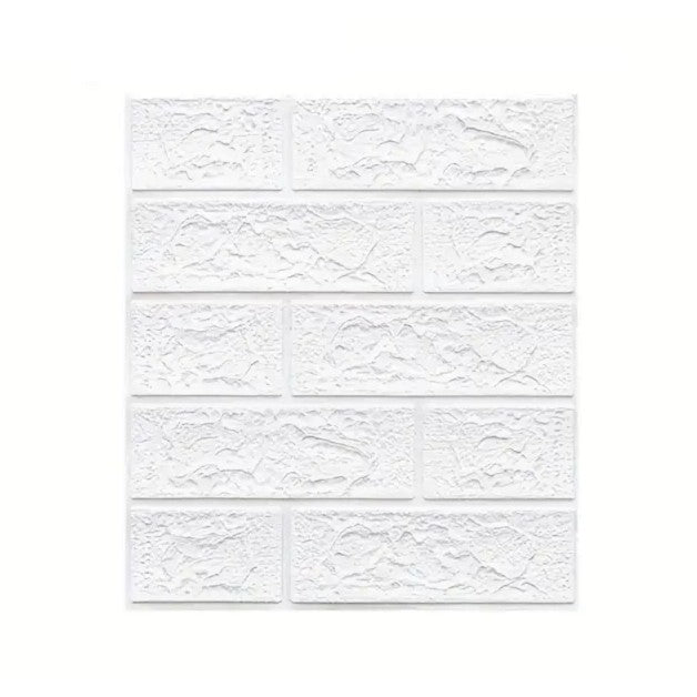 Set 10 Placi Tapet 3D, 35 X 38 Cm, Grosime 3 Mm, Din Polietilena, Model Caramida, Suprafata Acoperita 1.33 Mp - vivimall.ro
