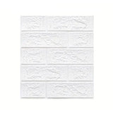 Set 10 Placi Tapet 3D, 35 X 38 Cm, Grosime 3 Mm, Din Polietilena, Model Caramida, Suprafata Acoperita 1.33 Mp - vivimall.ro