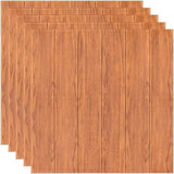 Set 10 Placi Tapet 3D, Vivimall, 70 x 70 cm, Grosime 3 mm, din Rasina, Tip Placi de Lemn, Suprafata Acoperita 4.9 mp, Maro Roscat - vivimall.ro