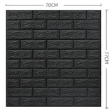 Set 10 Placi Tapet 3D, Vivimall, 70 x 77 cm, Grosime 3 mm, din Polietilena, Model Caramida, Suprafata acoperita 5.3 mp, Gri Antracit - vivimall.ro