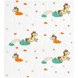 Set 10 Placi Tapet 3D, Vivimall, 70 x 77 cm, Grosime 3 mm, din Polietilena, Tip Caramida, Model Unicorni, Suprafata acoperita 5.3 mp, Alb - vivimall.ro