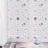Set 10 Placi Tapet 3D, 70 X 77 Cm, Grosime 3 Mm, Din Polietilena, Tip Caramida, Model Cu Baloane, Suprafata Acoperita 5.3 Mp, Alb - vivimall.ro