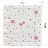 Set 10 Placi Tapet 3D, Vivimall, 70 x 77 cm, Grosime 3 mm, din Polietilena, Tip Caramida, Model Papadie Roz, Suprafata acoperita 5.3 mp, Alb - vivimall.ro