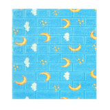 Set 10 Placi Tapet 3D, 70 X 77 Cm, Grosime 3 Mm, Din Polietilena, Tip Caramida, Model Luna, Suprafata Acoperita 5.3 Mp, Albastru - vivimall.ro