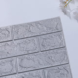 Set 10 Placi Tapet 3D, 70 X 77 Cm, Grosime 3 Mm, Din Polietilena, Model Caramida, Suprafata Acoperita 5.3 Mp - vivimall.ro