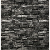 Set 10 Placi Tapet 3D, Vivimall, 70 x 77 cm, Grosime 3 mm, din Polietilena, Model Caramida, Suprafata acoperita 5.3 mp, Gri Inchis - vivimall.ro