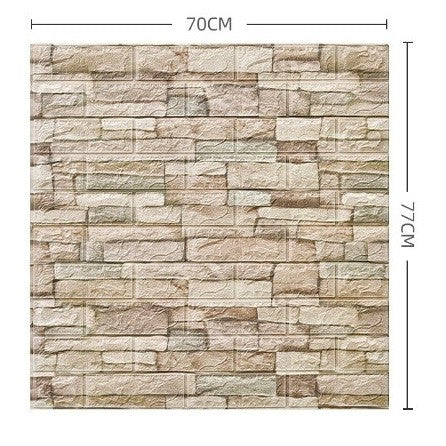 Set 10 Placi Tapet 3D, 70 X 77 Cm, Grosime 3 Mm, Din Polietilena, Model Caramida, Suprafata Acoperita 5.3 Mp - vivimall.ro