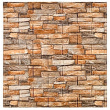 Set 10 Placi Tapet 3D, Vivimall, 70 x 77 cm, Grosime 3 mm, din Polietilena, Model Caramida, Suprafata acoperita 5.3 mp, Piatra Galbena - vivimall.ro