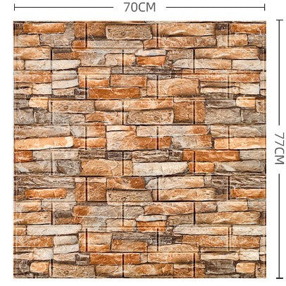 Set 10 Placi Tapet 3D, 70 X 77 Cm, Grosime 3 Mm, Din Polietilena, Model Caramida, Suprafata Acoperita 5.3 Mp, Piatra Galbena - vivimall.ro