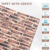 Set 10 Placi Tapet 3D, 70 X 77 Cm, Grosime 3 Mm, Din Polietilena, Model Caramida, Suprafata Acoperita 5.3 Mp, Caramida Rosie - vivimall.ro