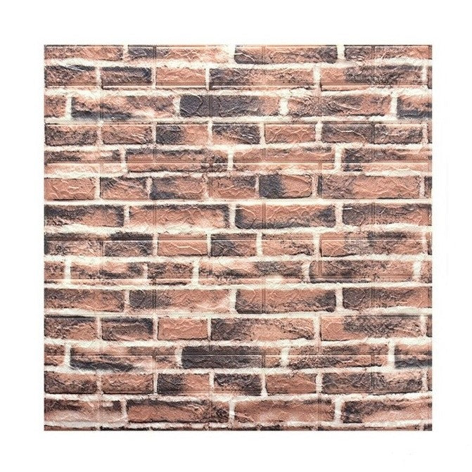 Set 10 Placi Tapet 3D, 70 X 77 Cm, Grosime 3 Mm, Din Polietilena, Model Caramida, Suprafata Acoperita 5.3 Mp, Caramida Rosie - vivimall.ro
