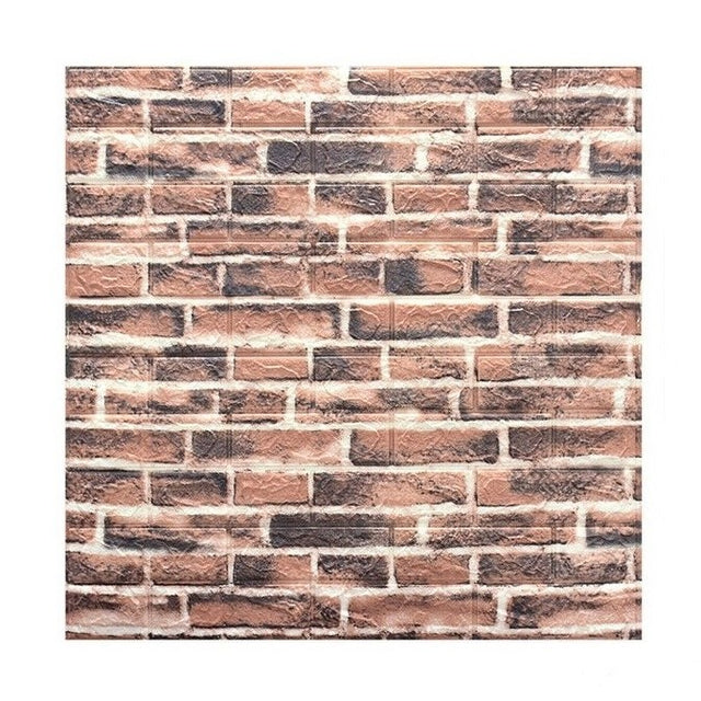 Set 10 Placi Tapet 3D, 70 X 77 Cm, Grosime 3 Mm, Din Polietilena, Model Caramida, Suprafata Acoperita 5.3 Mp, Caramida Rosie - vivimall.ro