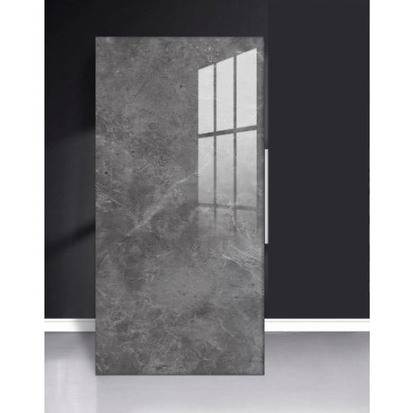 Set 10 Placi Tapet, Vivimall, 60 x 30 cm, Grosime 1.5 mm, din PVC, Model Imitatie de Marmura, Suprafata acoperita 1.8 mp, Gri Inchis - vivimall.ro