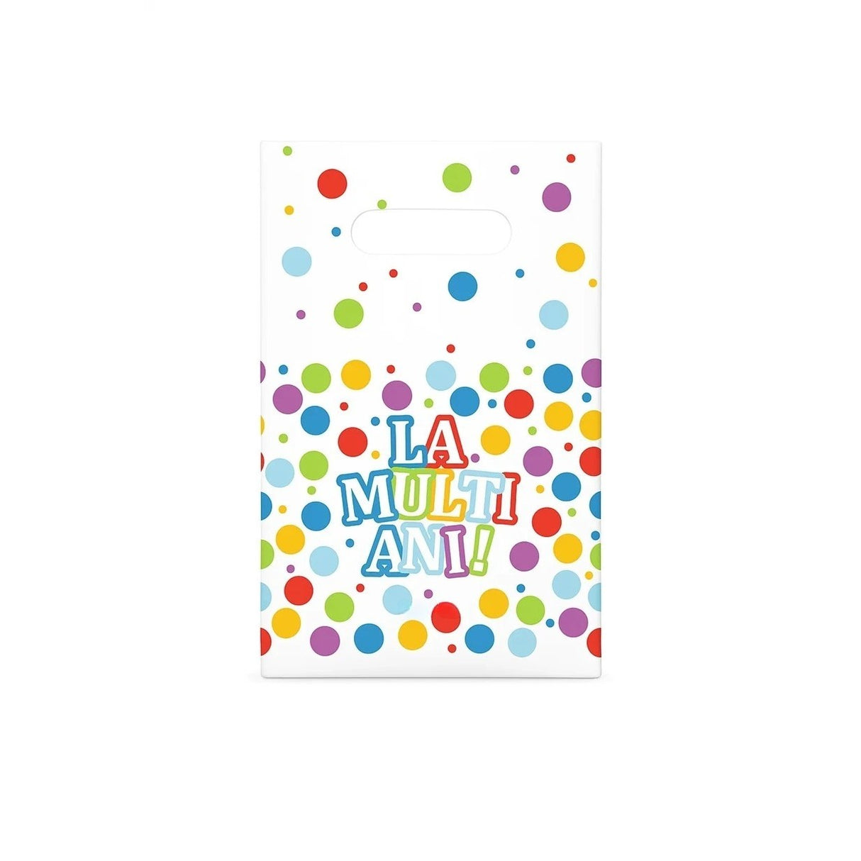 Set 10 Pungi de Cadou, Vivimall, Colectia LA MULTI ANI, 16.5 x 25 cm, din Plastic, Multicolor - vivimall.ro