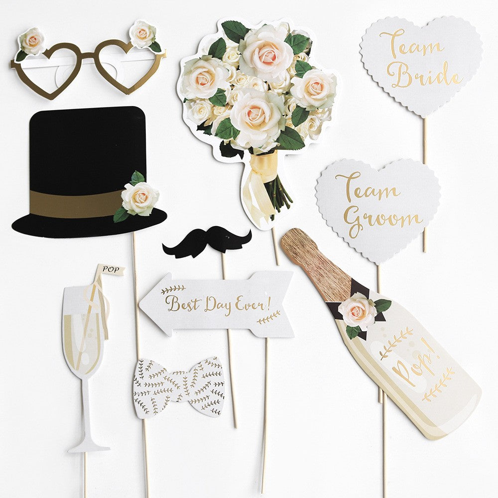 Set 10 Accesorii Pentru Petrecere, Props Pentru Coltul De Poze, Tematica Nunta - vivimall.ro