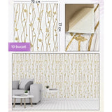 Set 10 Stickere De Perete, Autoadezive, 70 X 77 Cm, Suprafata Acoperita 5.3 Mp, Din Pvc, Model Frunze Aurii, Bej - vivimall.ro