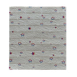 Set 10 Placi de Tapet, Vivimall, Autoadezive, 70 x 77 cm, Suprafata Acoperita 5.3 mp, din PVC, Model Stelute Curcubeu, Alb - vivimall.ro