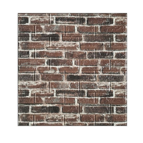 Set 10 Placi de Tapet, Vivimall, Autoadezive, 70 x 77 cm, 4 mm Grosime, Suprafata Acoperita 5.3 mp, din PVC, Model Caramida Rosie, Caramiziu - vivimall.ro