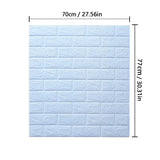 Set 10 Placi de Tapet, Vivimall, Autoadezive, 70 x 77 cm, 3.5 mm Grosime, Suprafata Acoperita 5.3 mp, din PVC, Model Caramida, Albastru Deschis - vivimall.ro