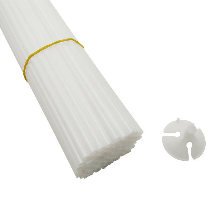 Set 100 Bete cu Rozete pentru Baloane, Vivimall, Suporturi de plastic, Usor de instalat, Reutilizabil, Pentru aniversare, Nunta, Ziua de Nastere, Decor, 40 cm, Transparente - vivimall.ro