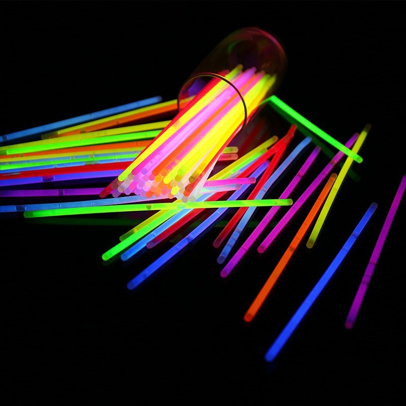 Set 100 Bratari Luminoase, Vivimall, pentru Petreceri, Fosforescente, Glow Sticks, 20 cm, Multicolor - vivimall.ro
