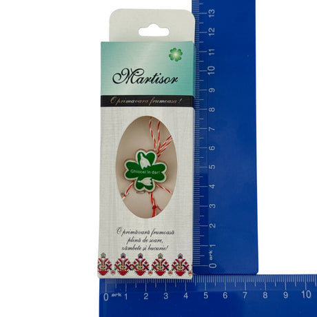 Set 100 Bucati Ambalaje de Carton pentru Martisoare, Vivimall, Cutii Brosa, Model cu Motive Populare, Verde - vivimall.ro