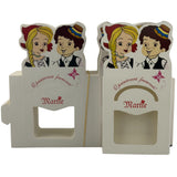 Set 100 Bucati Ambalaje de Carton pentru Martisoare, Vivimall, Cutii Brosa, Model Fata si Baiat, Alb - vivimall.ro