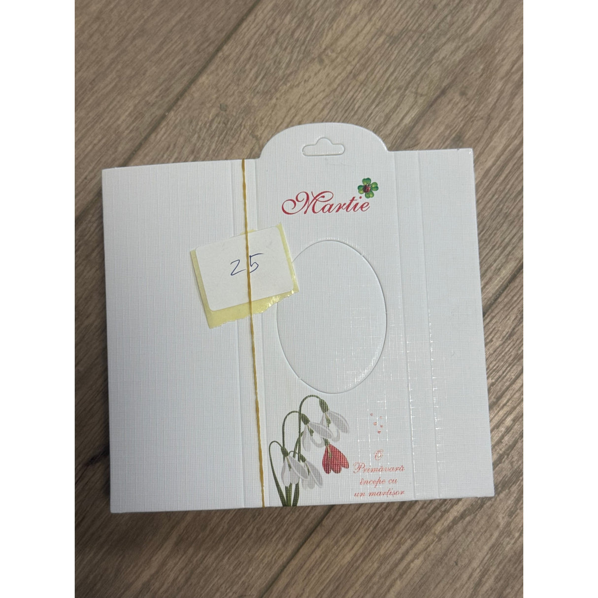 Set 100 Bucati Ambalaje de Carton pentru Martisoare, Vivimall, Cutii Brosa, Model Ghiocei - vivimall.ro