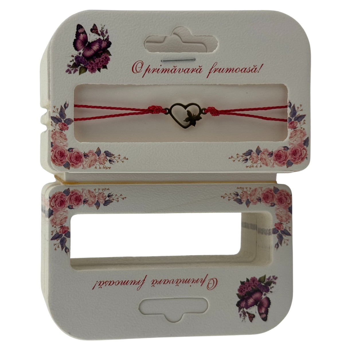 Set 100 Bucati Ambalaje de Carton pentru Martisor, Vivimall, Cutii Bratara, Model Fluturi Mov - vivimall.ro