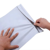 Set 100 Pungi Curierat Autoadezive pentru Ambalare Colete, Rezistente la Transport, Grosime 50 Microni, Alb la Exterior si Negru la Interior, 350x 400x 40 mm