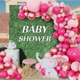 Set 126 Baloane din Latex, Vivimall, Model Petrecere pentru Arcada, Baloane Party, 12 cm, 25 cm, 30 cm, 45 cm, Roz, Roz Pal, Gold - vivimall.ro