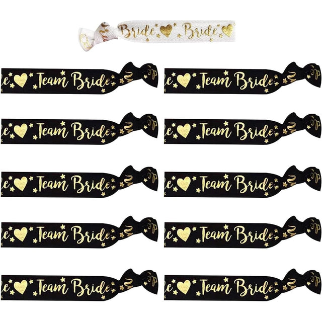 Set 11 Bratari, Vivimall, pentru Petrecerea Burlacitelor, din Panza, Marime Universala, Alb/Negru - vivimall.ro