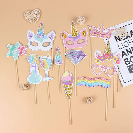 Set 12 Accesorii Photo Corner | KidsParty - vivimall.ro