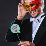 Set 12 Accesorii pentru Petrecere, Vivimall, Props pentru Photo Corner, Tematica Iubire, Multicolor - vivimall.ro