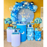 Set 12 Baloane, Flippy, din Latex Standard, 13 cm, Albastru Deschis - vivimall.ro