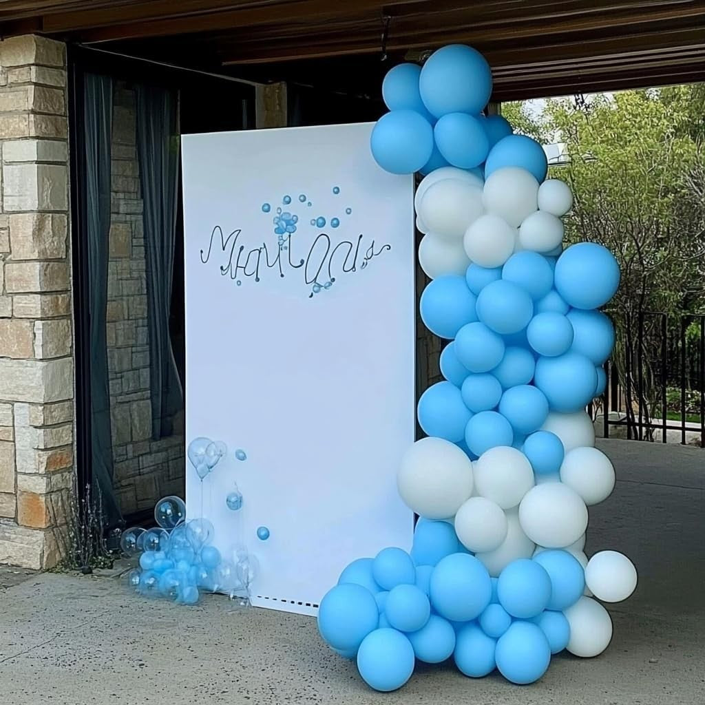 Set 12 Baloane, Flippy, din Latex Standard, 25 cm, Albastru Deschis - vivimall.ro