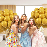 Set 12 Baloane, Flippy, din Latex Standard, 30 cm, Galben Mustar - vivimall.ro