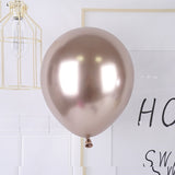 Set 12 Baloane, Flippy, din Latex Chrome, 13 cm, Sampanie - vivimall.ro