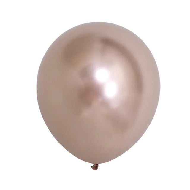 Set 12 Baloane, Flippy, din Latex Chrome, 13 cm, Sampanie - vivimall.ro