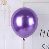 Set 12 Baloane, Flippy, din Latex Chrome, 13 cm, Mov - vivimall.ro