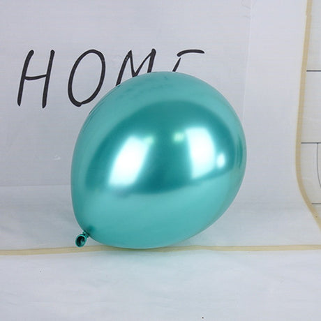 Set 12 Baloane, Flippy, din Latex Chrome, 13 cm, Turcoaz - vivimall.ro