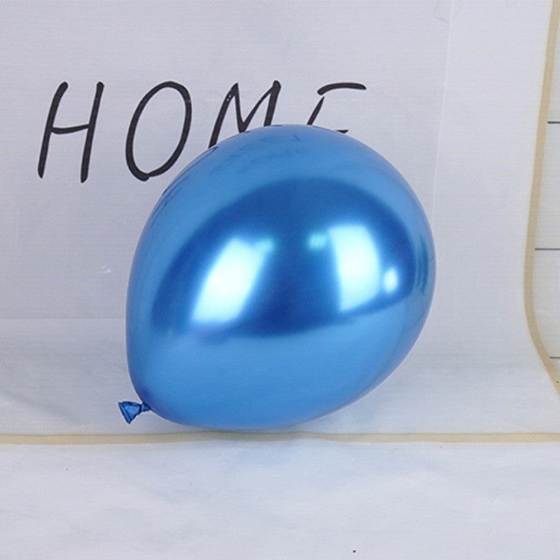 Set 12 Baloane, Flippy, din Latex Chrome, 25 cm, Albastru Inchis - vivimall.ro