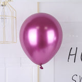Set 12 Baloane, Flippy, din Latex Chrome, 25 cm, Fucsia - vivimall.ro