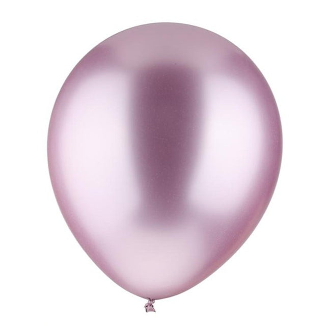 Set 12 Baloane, Flippy, din Latex Chrome, 25 cm, Mov Deschis - vivimall.ro